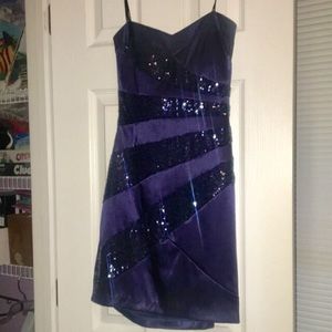 Strapless navy blue
